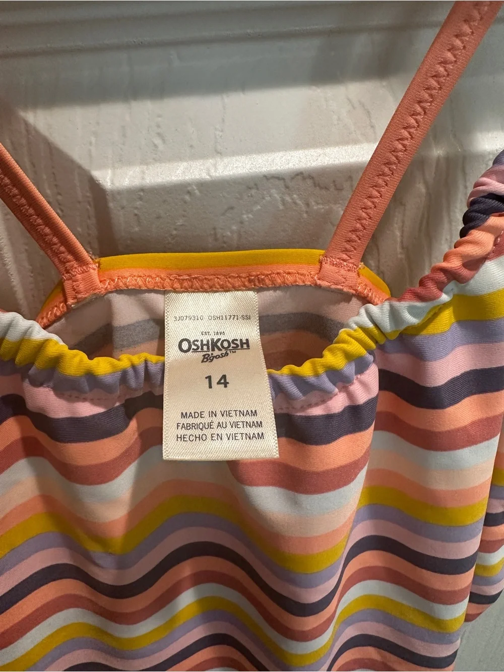 OshKosh B'gosh Girls Multi-Color Striped Tankini Set